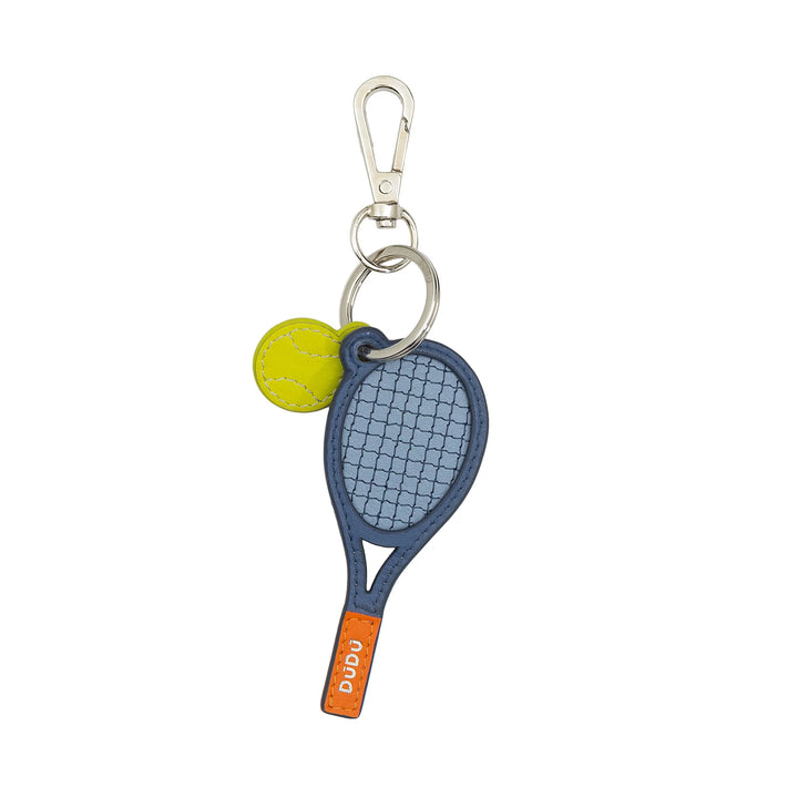 DUDU Portachiavi Racchetta da Tennis in Pelle con Moschettone – Charm Portachiavi Sportivo Tennis per Chiavi, Borsa o Zaino