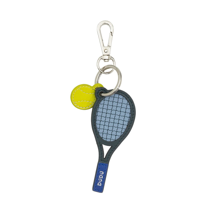 DUDU Portachiavi Racchetta da Tennis in Pelle con Moschettone – Charm Portachiavi Sportivo Tennis per Chiavi, Borsa o Zaino