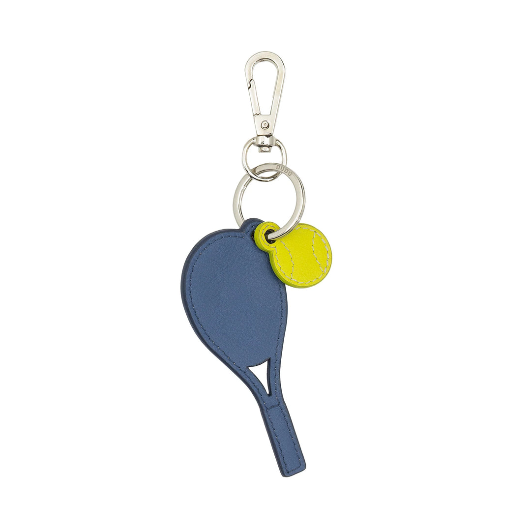 DUDU Portachiavi Racchetta da Tennis in Pelle con Moschettone – Charm Portachiavi Sportivo Tennis per Chiavi, Borsa o Zaino