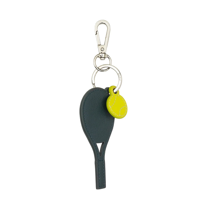 DUDU Portachiavi Racchetta da Tennis in Pelle con Moschettone – Charm Portachiavi Sportivo Tennis per Chiavi, Borsa o Zaino