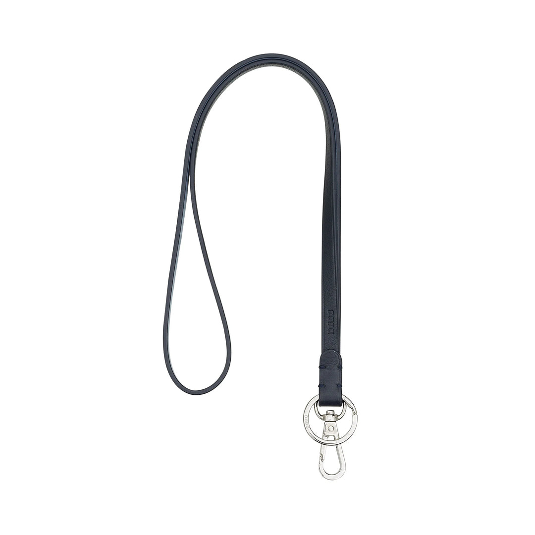 DUDU Cordino Laccio da Collo con Anello e Moschettone Metal in Vera Pelle, Laccetto per Chiavi, Porta Badge, Auto, Portachiavi