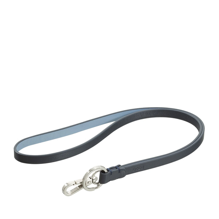 DUDU Cordino Laccio da Collo con Anello e Moschettone Metal in Vera Pelle, Laccetto per Chiavi, Porta Badge, Auto, Portachiavi