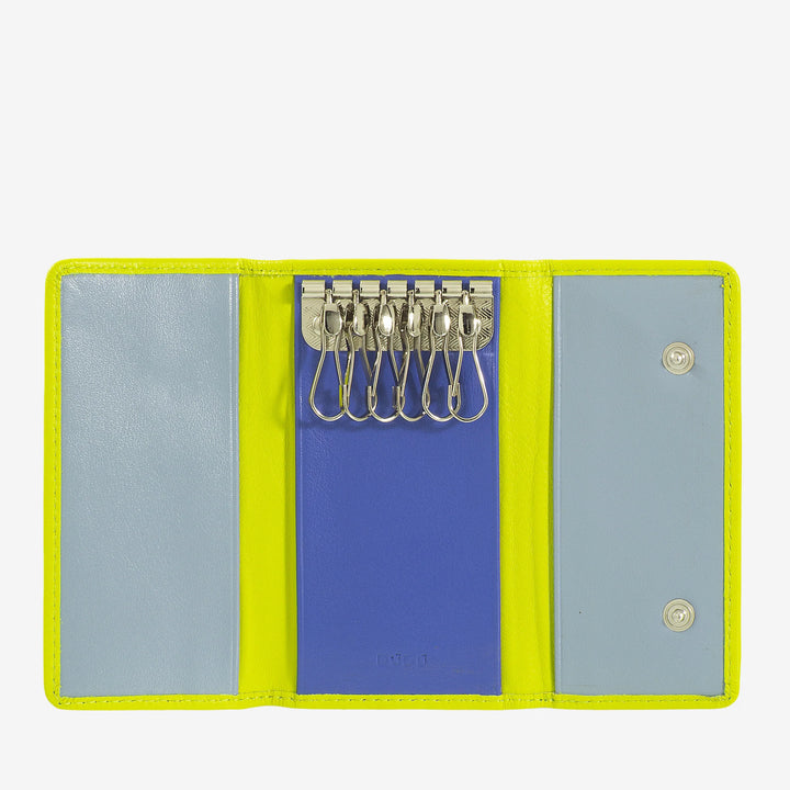 DUDU Portachiavi Classico in Vera Pelle Uomo Donna Multicolore a 6 Ganci