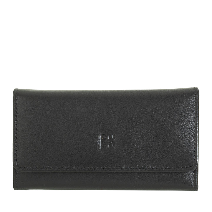 DUDU Portachiavi Classico in Vera Pelle Uomo Donna Multicolore a 6 Ganci