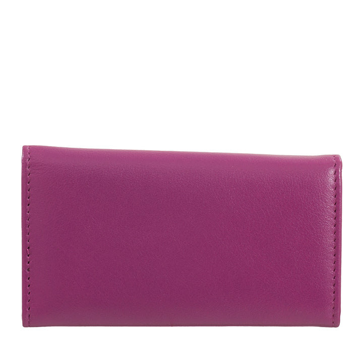 DUDU Portachiavi Classico in Vera Pelle Uomo Donna Multicolore a 6 Ganci