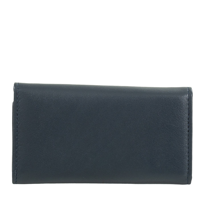 DUDU Portachiavi Classico in Vera Pelle Uomo Donna Multicolore a 6 Ganci