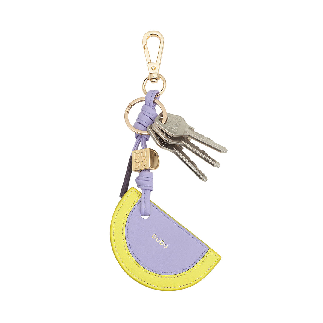 DUDU Portachiavi in Pelle con Anguria, Portachiavi Simpatico Colorato, con Anello e Moschettone, Portachiavi di Design