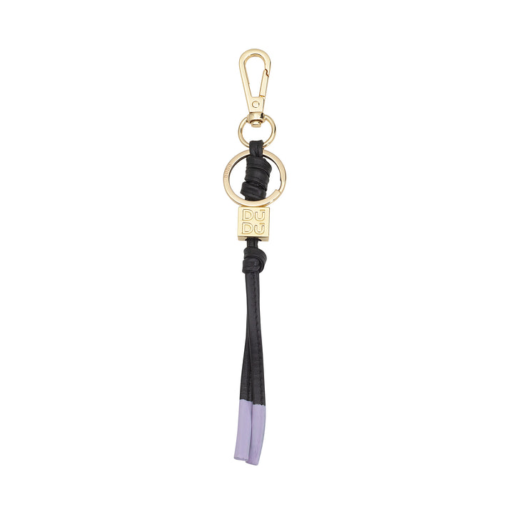 DUDU Portachiavi in Pelle Minimalista, Portachiavi per Uomo Donna con Moschettone e Anello, Design Minimal Compatto Leggero