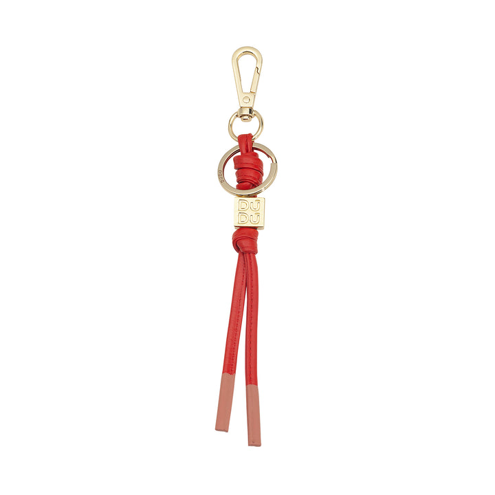 DUDU Portachiavi in Pelle Minimalista, Portachiavi per Uomo Donna con Moschettone e Anello, Design Minimal Compatto Leggero