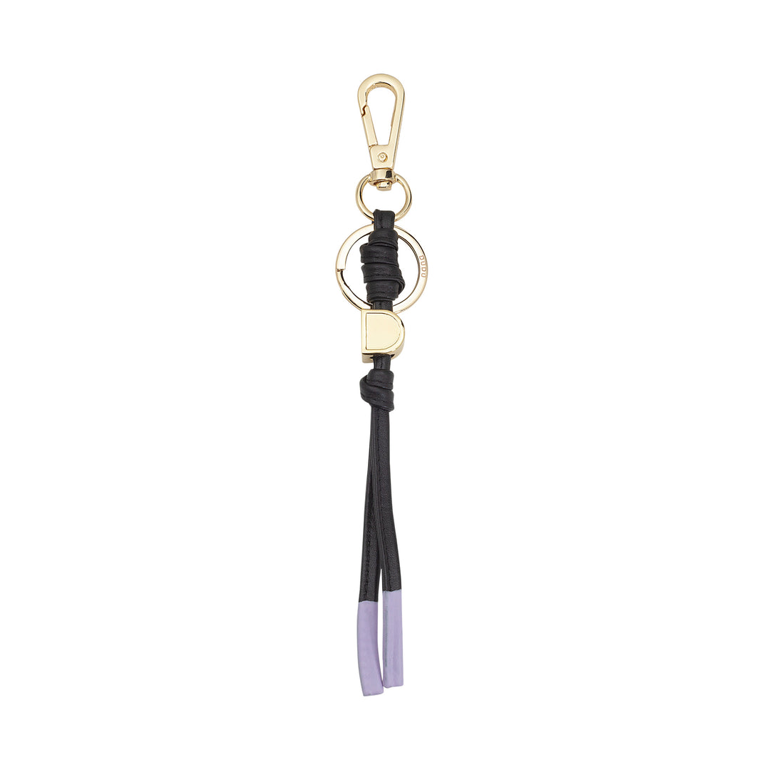 DUDU Portachiavi in Pelle Minimalista, Portachiavi per Uomo Donna con Moschettone e Anello, Design Minimal Compatto Leggero