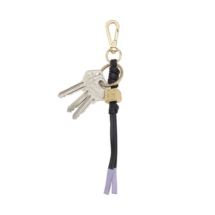 DUDU Portachiavi in Pelle Minimalista, Portachiavi per Uomo Donna con Moschettone e Anello, Design Minimal Compatto Leggero