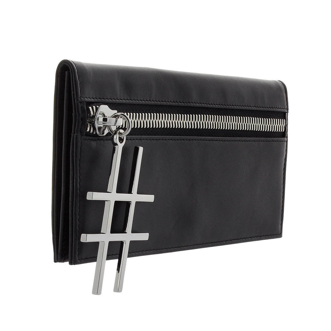DUDU Portafoglio Donna Elegante in Pelle Sottile di Design con Cerniera e Porta Carte di credito