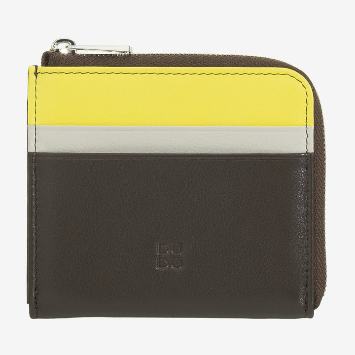 DUDU Portafoglio Uomo in Pelle con Cerniera, Portafogli Donna Piccolo Compatto, Zip Esterna, Porta Monete e Carte Tessere