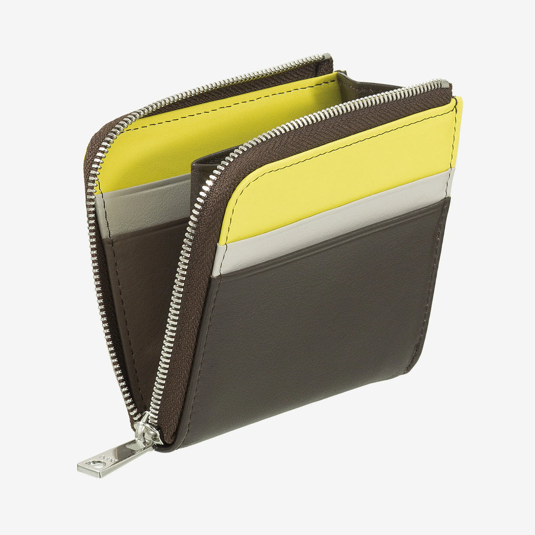 DUDU Portafoglio Uomo in Pelle con Cerniera, Portafogli Donna Piccolo Compatto, Zip Esterna, Porta Monete e Carte Tessere