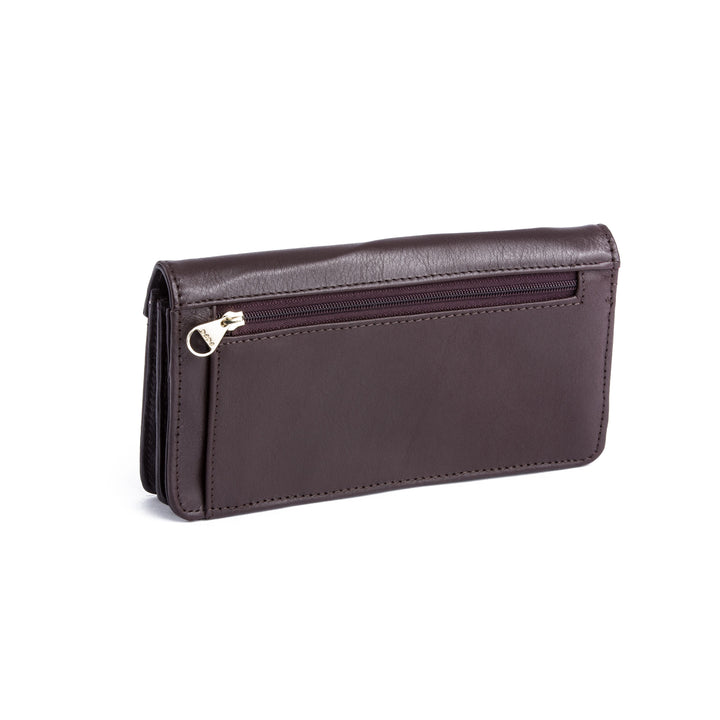 DUDU Portafoglio donna Astuccio Busta Borsellino in pelle Burro con Portamonete chiusura a Bottone