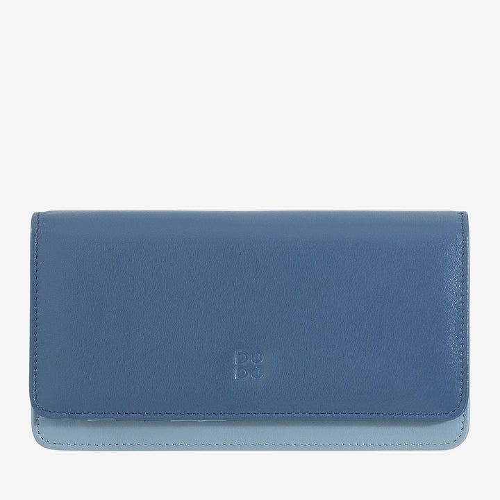DUDU Große Damenbrieftasche aus mehrfarbigem, weichem Leder mit RFID-Beutel