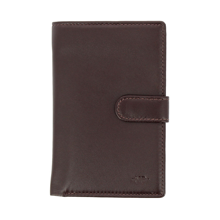 Nuvola Pelle Portafoglio Donna Grande in Pelle Nappa con Bottone Portamonete e 12 Tasche Porta Carte di Credito