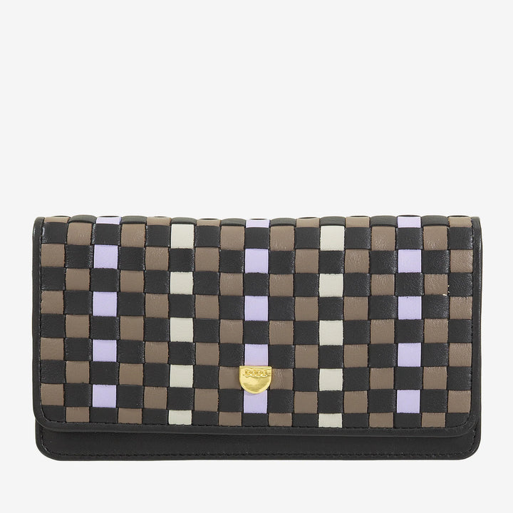 DUDU Portafoglio Donna Intrecciato in Vera Pelle – Portamonete con Zip, Porta Carte Banconote e Scomparti, Elegante Design Artigianale