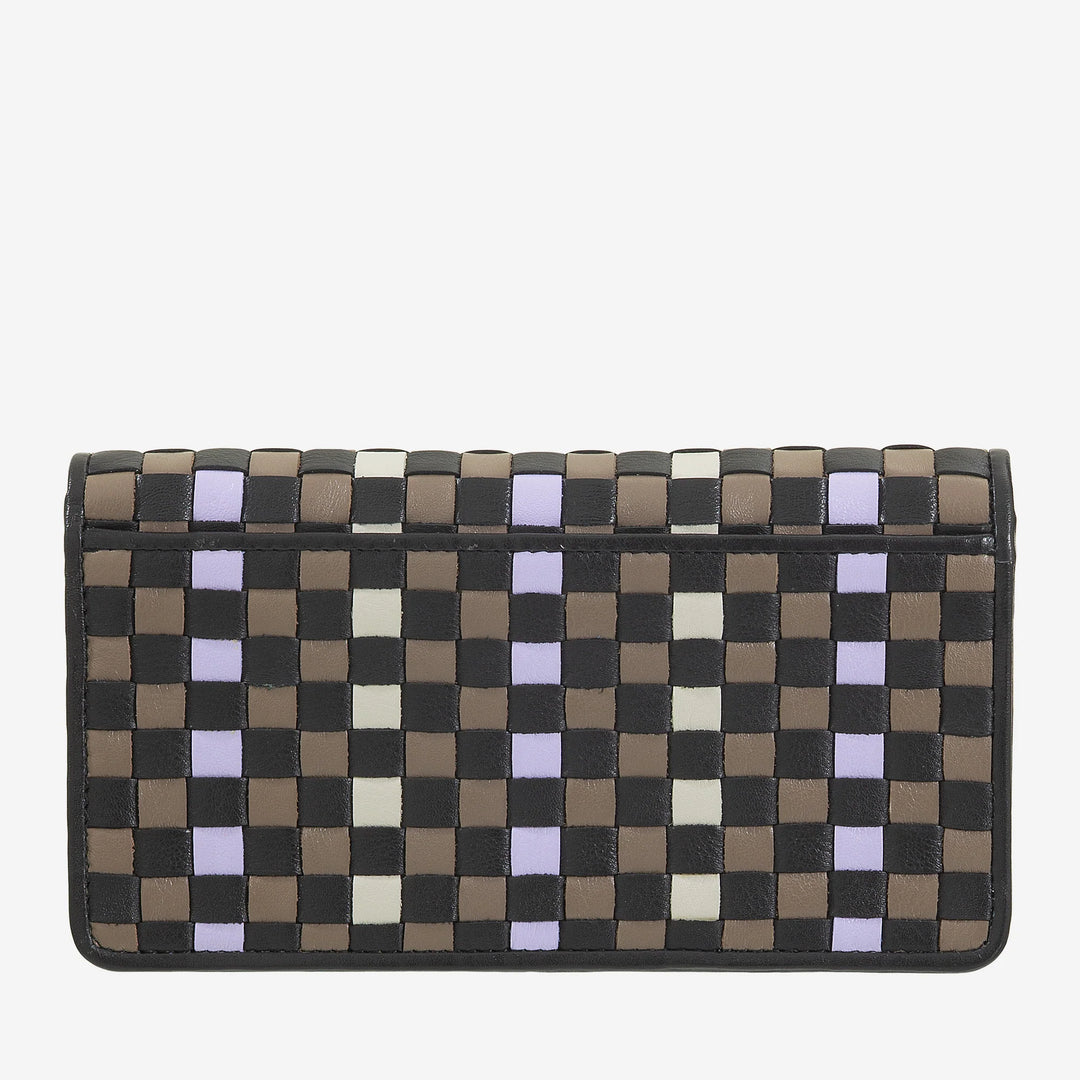 DUDU Portafoglio Donna Intrecciato in Vera Pelle – Portamonete con Zip, Porta Carte Banconote e Scomparti, Elegante Design Artigianale