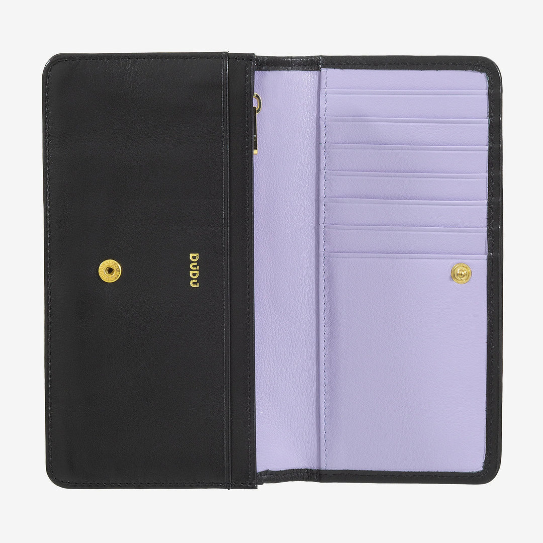 DUDU Portafoglio Donna Intrecciato in Vera Pelle – Portamonete con Zip, Porta Carte Banconote e Scomparti, Elegante Design Artigianale