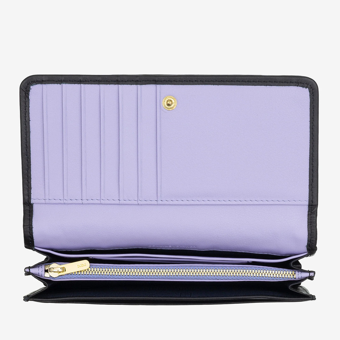 DUDU Portafoglio Donna Intrecciato in Vera Pelle – Portamonete con Zip, Porta Carte Banconote e Scomparti, Elegante Design Artigianale