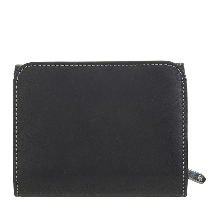 Nuvola Pelle Portafoglio Donna in Pelle con Portamonete a Cerniera – Elegante Portafogli con Zip, Scomparti per Carte e Banconote, Design Compatto e Funzionale