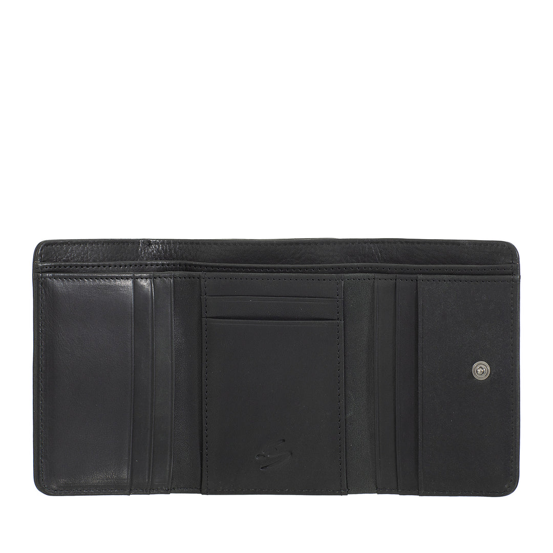 Nuvola Pelle Portafoglio Donna in Pelle con Portamonete a Cerniera – Elegante Portafogli con Zip, Scomparti per Carte e Banconote, Design Compatto e Funzionale