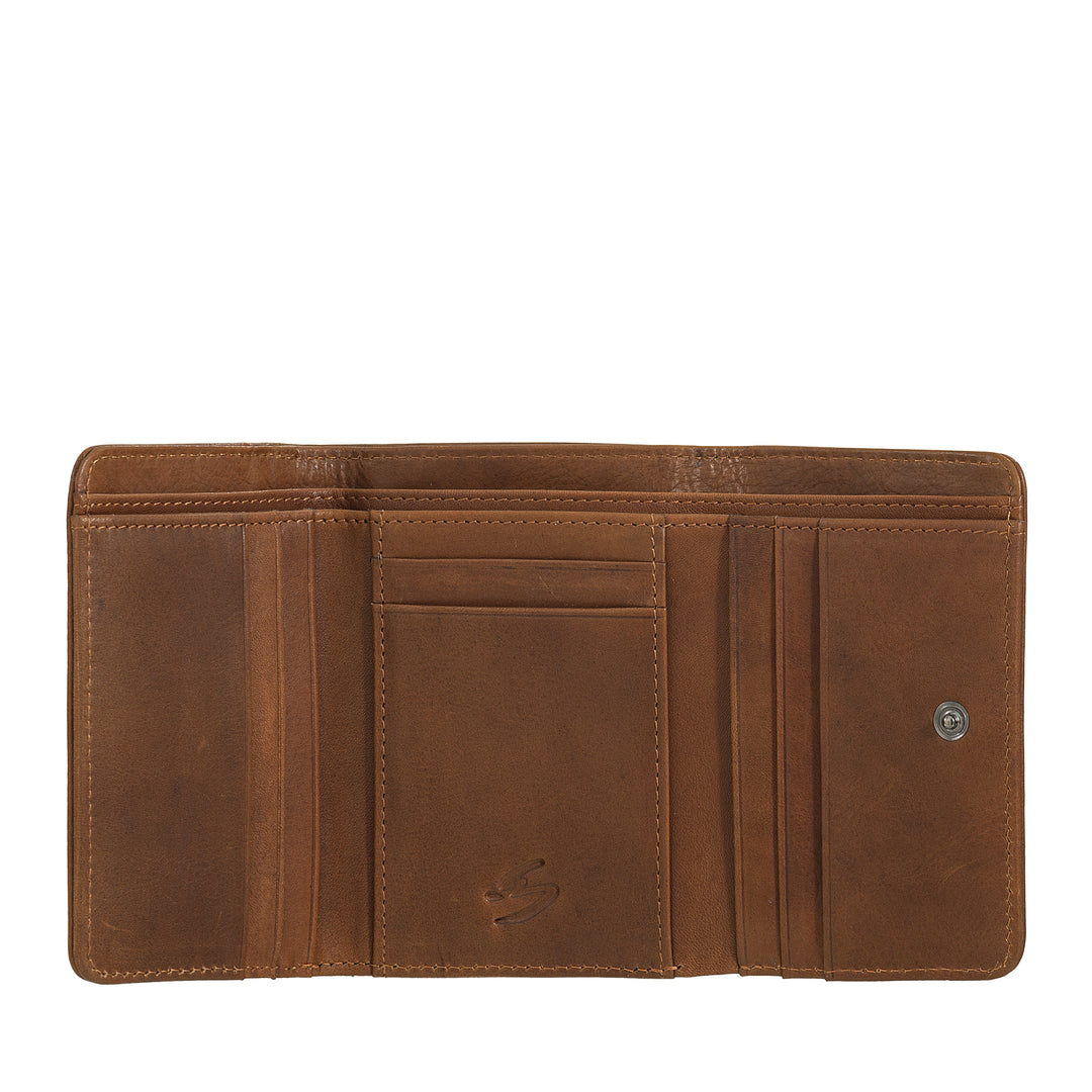 Nuvola Pelle Portafoglio Donna in Pelle con Portamonete a Cerniera – Elegante Portafogli con Zip, Scomparti per Carte e Banconote, Design Compatto e Funzionale