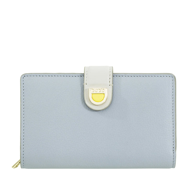 DUDU Portafoglio Donna in Pelle con Portamonete con Zip e Porta Carte - Portafogli Donna Elegante e Funzionale per Tessere, Banconote e Monete