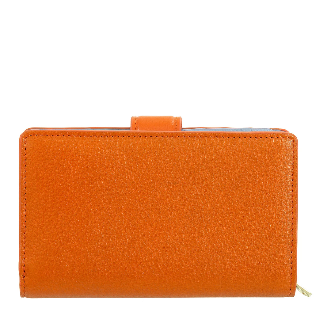DUDU Portafoglio Donna in Pelle con Portamonete con Zip e Porta Carte - Portafogli Donna Elegante e Funzionale per Tessere, Banconote e Monete