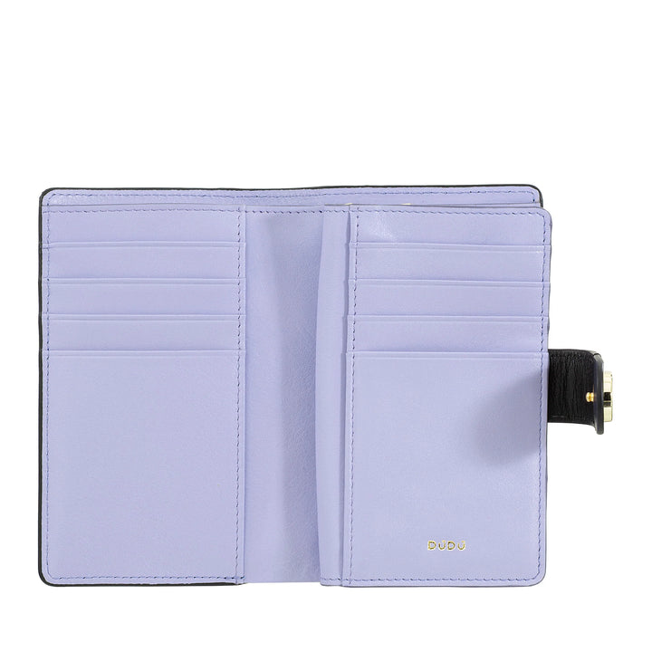 DUDU Portafoglio Donna in Pelle con Portamonete con Zip e Porta Carte - Portafogli Donna Elegante e Funzionale per Tessere, Banconote e Monete