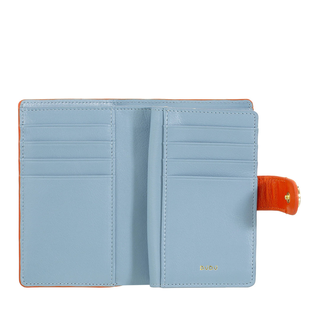 DUDU Portafoglio Donna in Pelle con Portamonete con Zip e Porta Carte - Portafogli Donna Elegante e Funzionale per Tessere, Banconote e Monete