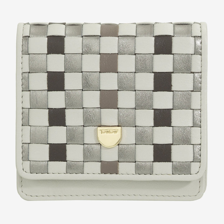 DUDU Portafoglio Piccolo Donna Pelle Intrecciata – Elegante e Compatto con Scomparti per Carte, Tessere, Banconote e Monete – Design Raffinato