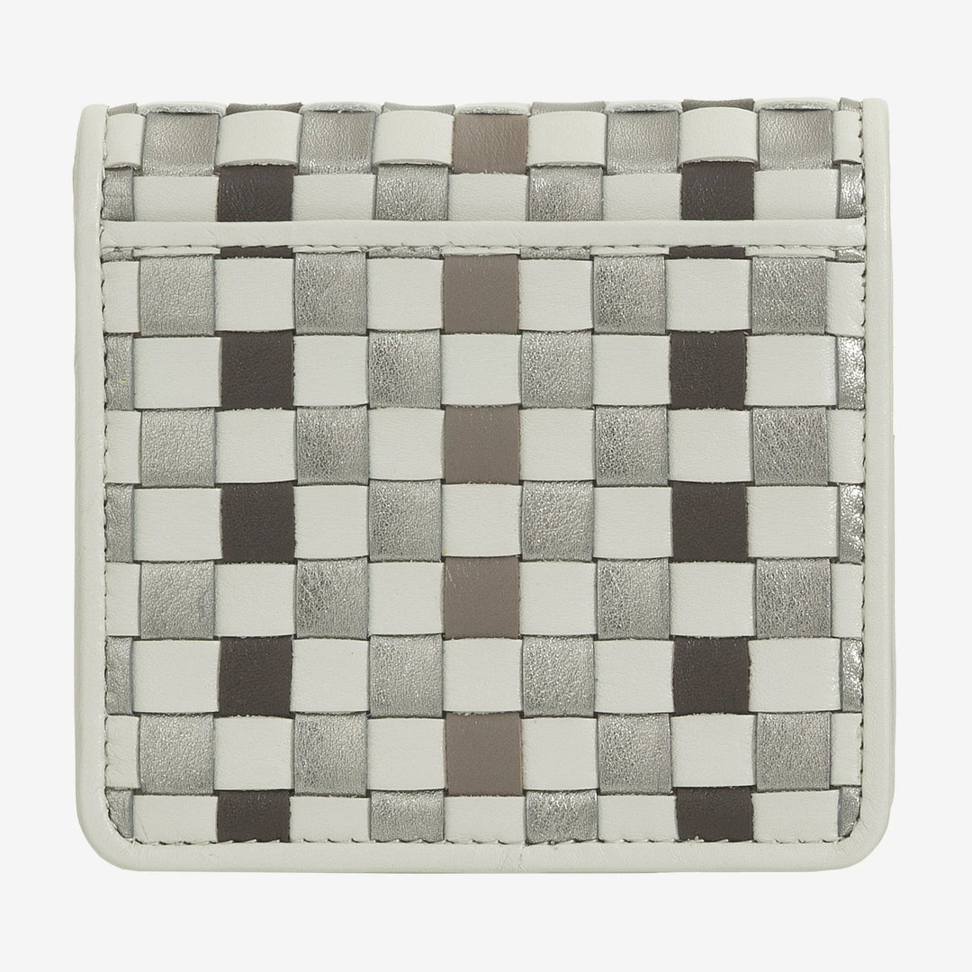 DUDU Portafoglio Piccolo Donna Pelle Intrecciata – Elegante e Compatto con Scomparti per Carte, Tessere, Banconote e Monete – Design Raffinato