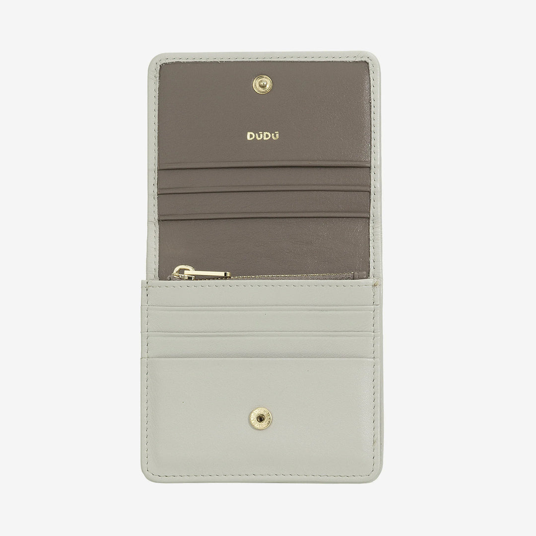 DUDU Portafoglio Piccolo Donna Pelle Intrecciata – Elegante e Compatto con Scomparti per Carte, Tessere, Banconote e Monete – Design Raffinato