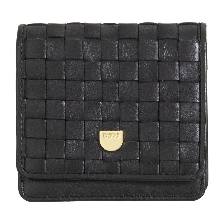DUDU Portafoglio Piccolo Donna Pelle Intrecciata – Elegante e Compatto con Scomparti per Carte, Tessere, Banconote e Monete – Design Raffinato