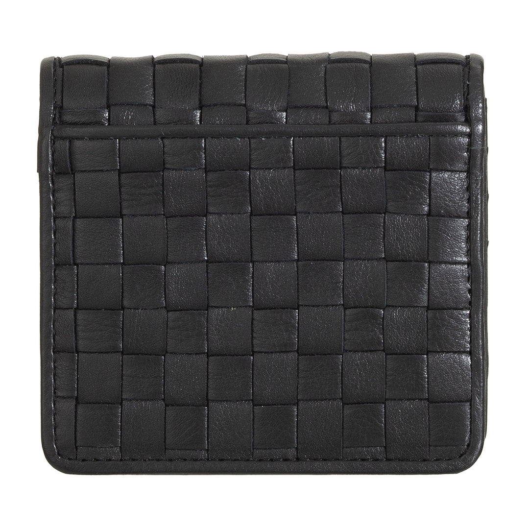 DUDU Portafoglio Piccolo Donna Pelle Intrecciata – Elegante e Compatto con Scomparti per Carte, Tessere, Banconote e Monete – Design Raffinato