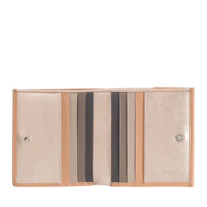 DUDU Portafoglio RFID di pelle multicolore porta carte e monete