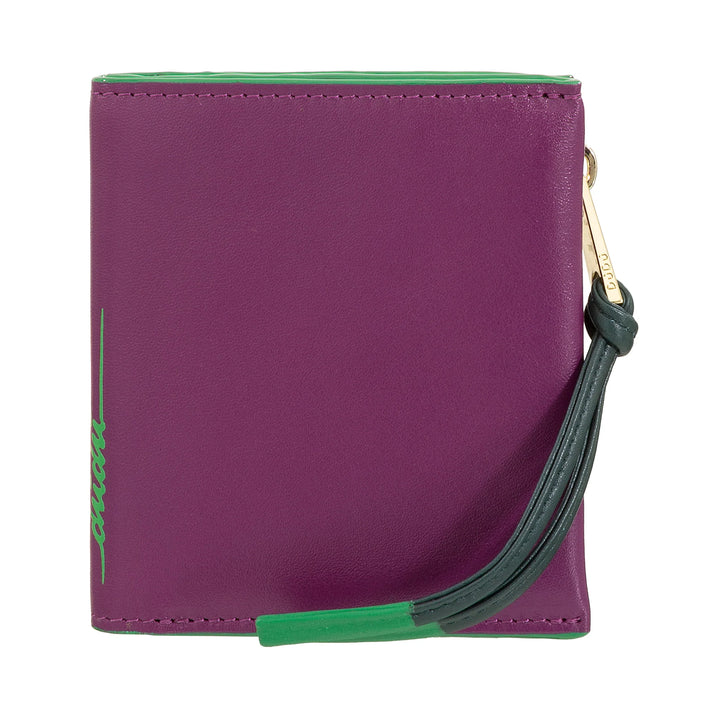 DUDU Portafoglio Donna Piccolo in Pelle con Zip - Portafogli Compatto Slim con Porta Carte Tessere, Tasca Portamonete con Cerniera e Banconote