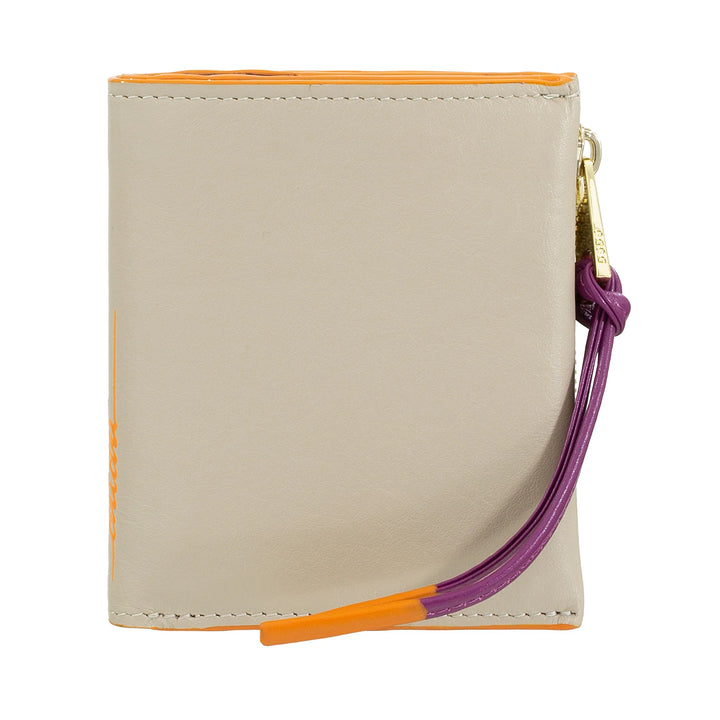 DUDU Portafoglio Donna Piccolo in Pelle con Zip - Portafogli Compatto Slim con Porta Carte Tessere, Tasca Portamonete con Cerniera e Banconote