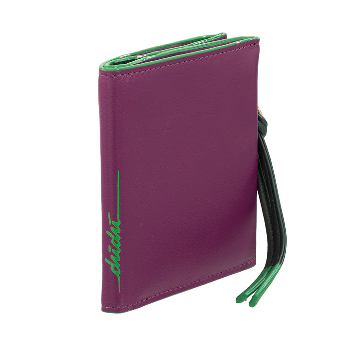 DUDU Portafoglio Donna Piccolo in Pelle con Zip - Portafogli Compatto Slim con Porta Carte Tessere, Tasca Portamonete con Cerniera e Banconote