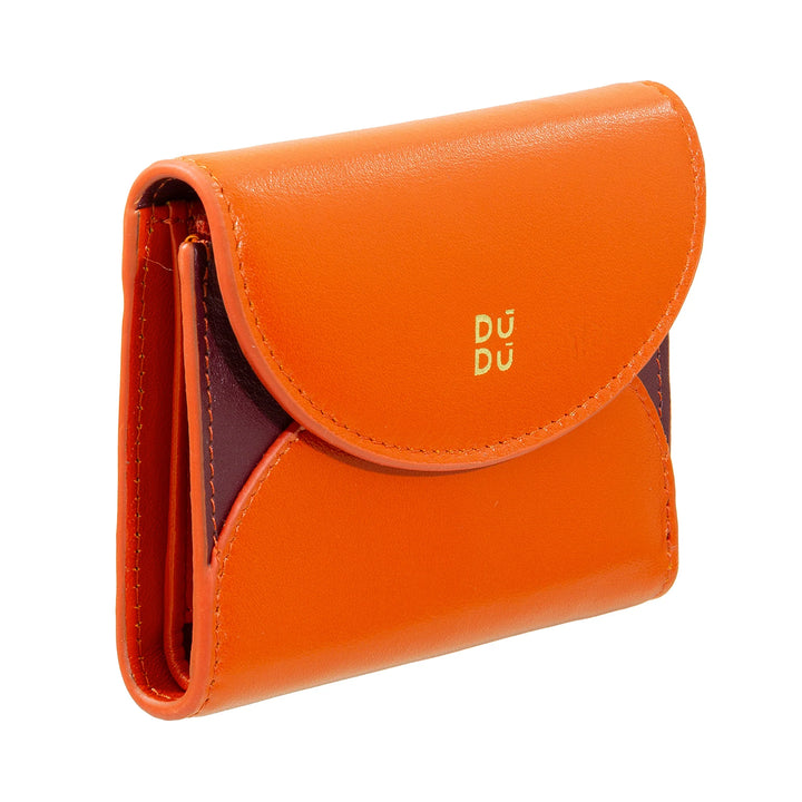 DUDU Portafoglio Donna Piccolo in Pelle Compatto con Porta Carte e Portamonete – Portafogli Donna Vera Pelle Elegante e Capiente