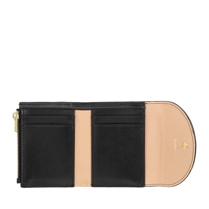DUDU Portafoglio Donna Piccolo in Pelle Compatto con Porta Carte e Portamonete – Portafogli Donna Vera Pelle Elegante e Capiente