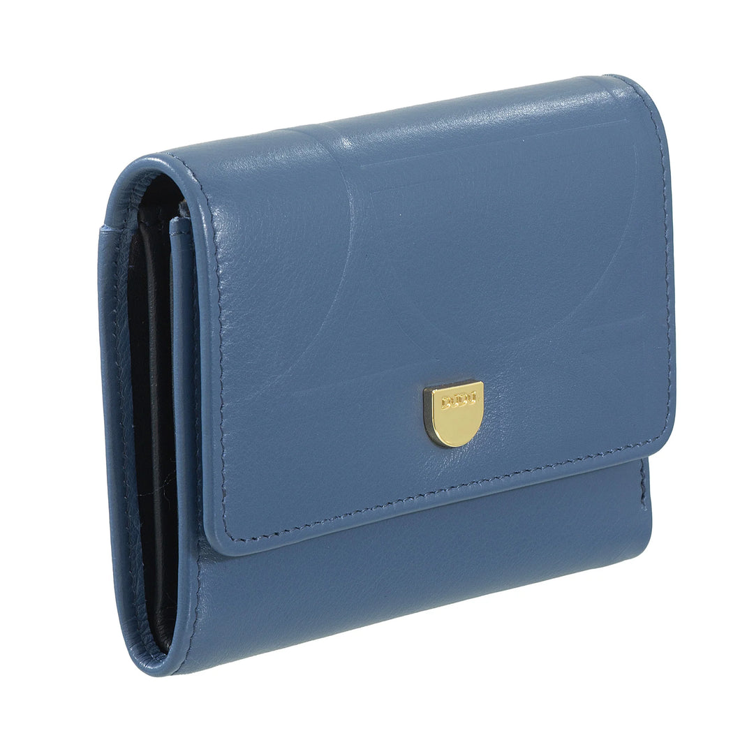 DUDU Portafoglio Donna Piccolo RFID in Vera Pelle Stampata, Portafogli con Tasca a Cerniera – Elegante, Compatto da Borsetta, Perfetto per Carte e Monete
