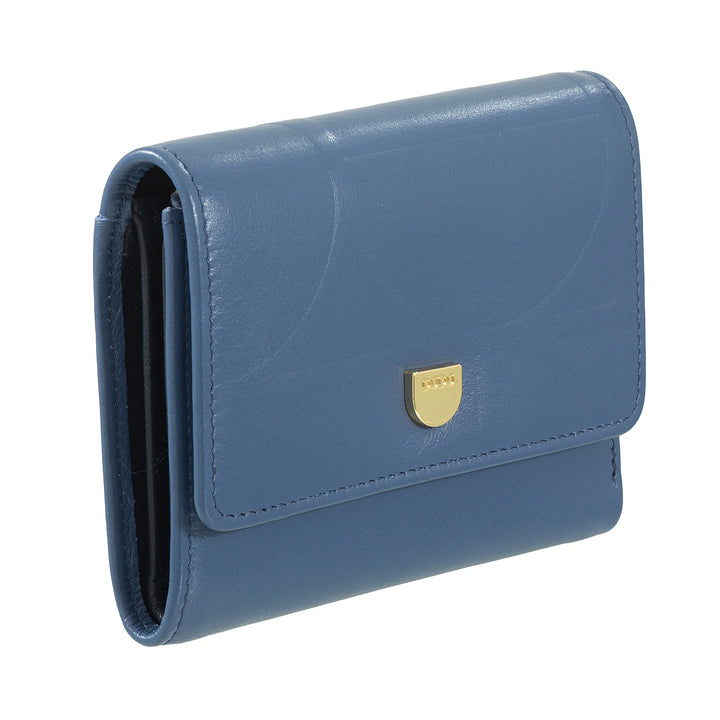 DUDU Portafoglio Donna Piccolo RFID in Vera Pelle Stampata, Portafogli con Tasca a Cerniera – Elegante, Compatto da Borsetta, Perfetto per Carte e Monete