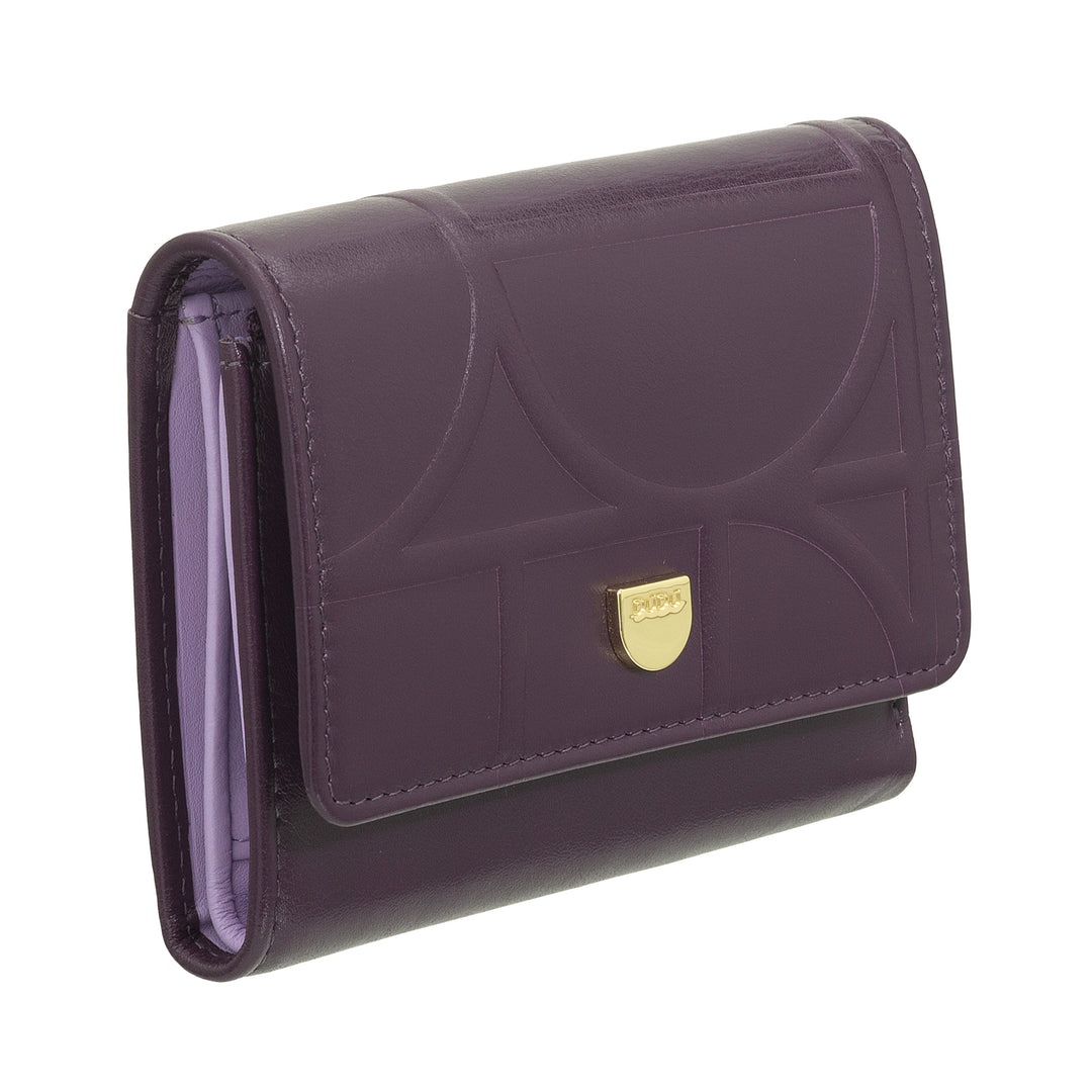 DUDU Portafoglio Donna Piccolo RFID in Vera Pelle Stampata, Portafogli con Tasca a Cerniera – Elegante, Compatto da Borsetta, Perfetto per Carte e Monete