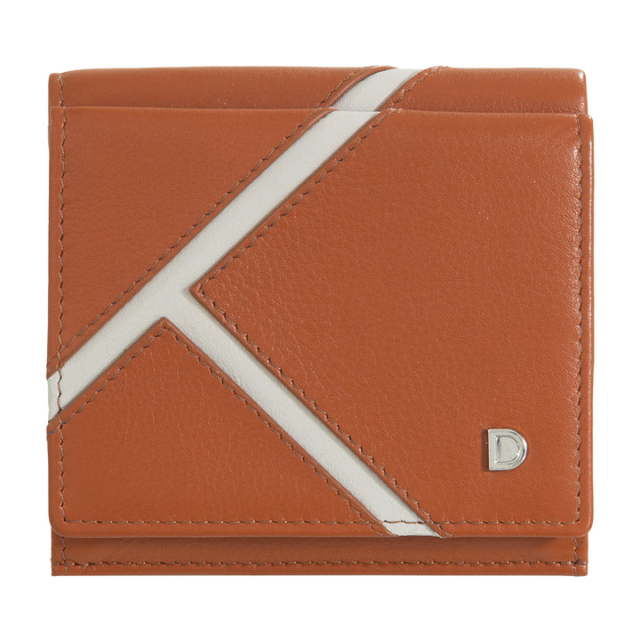 DUDU Portafoglio Unisex in Vera Pelle – Bifold con Chiusura a Bottone e Portamonete Esterno – Design Ispirato ai Tornei Campi da Tennis
