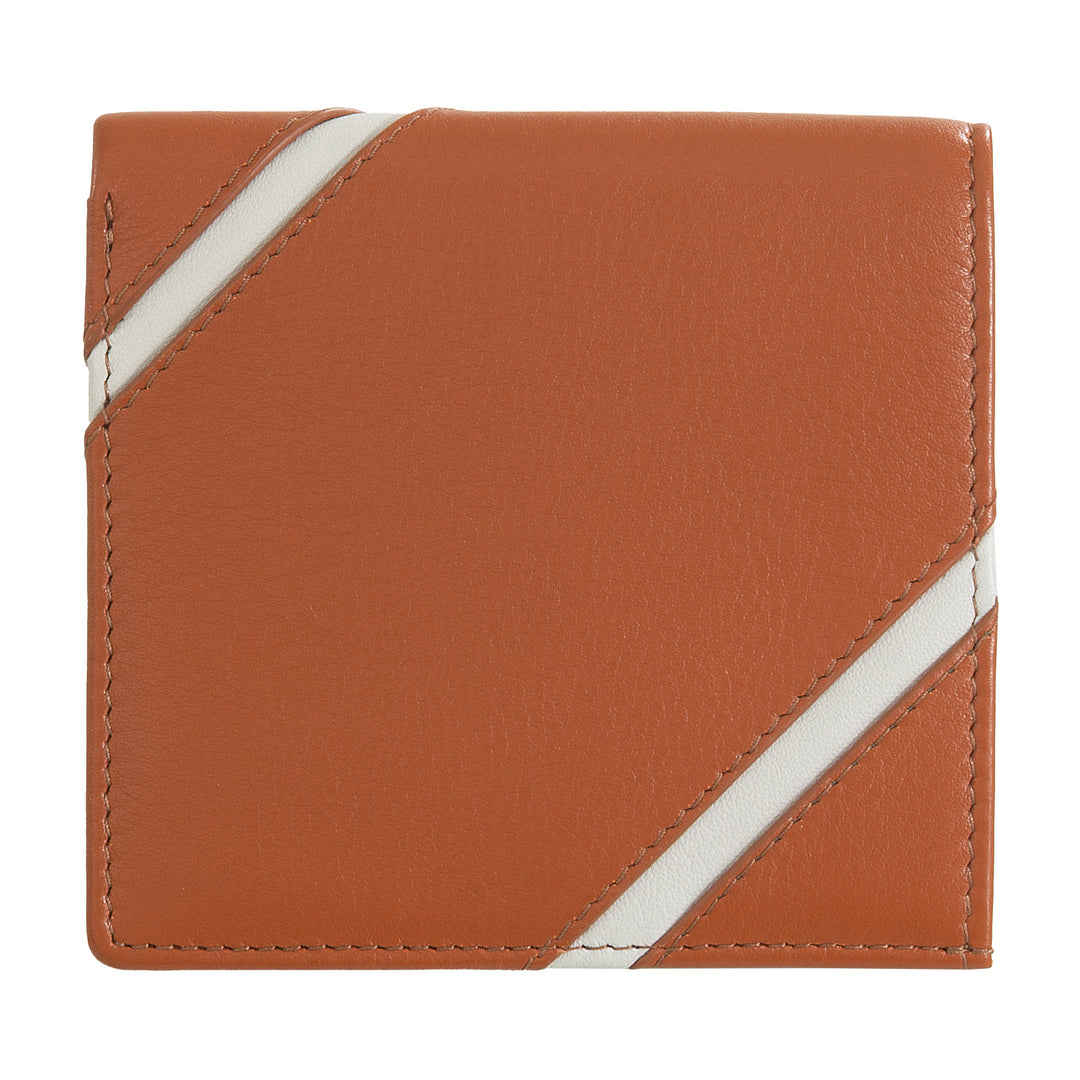 DUDU Portafoglio Unisex in Vera Pelle – Bifold con Chiusura a Bottone e Portamonete Esterno – Design Ispirato ai Tornei Campi da Tennis