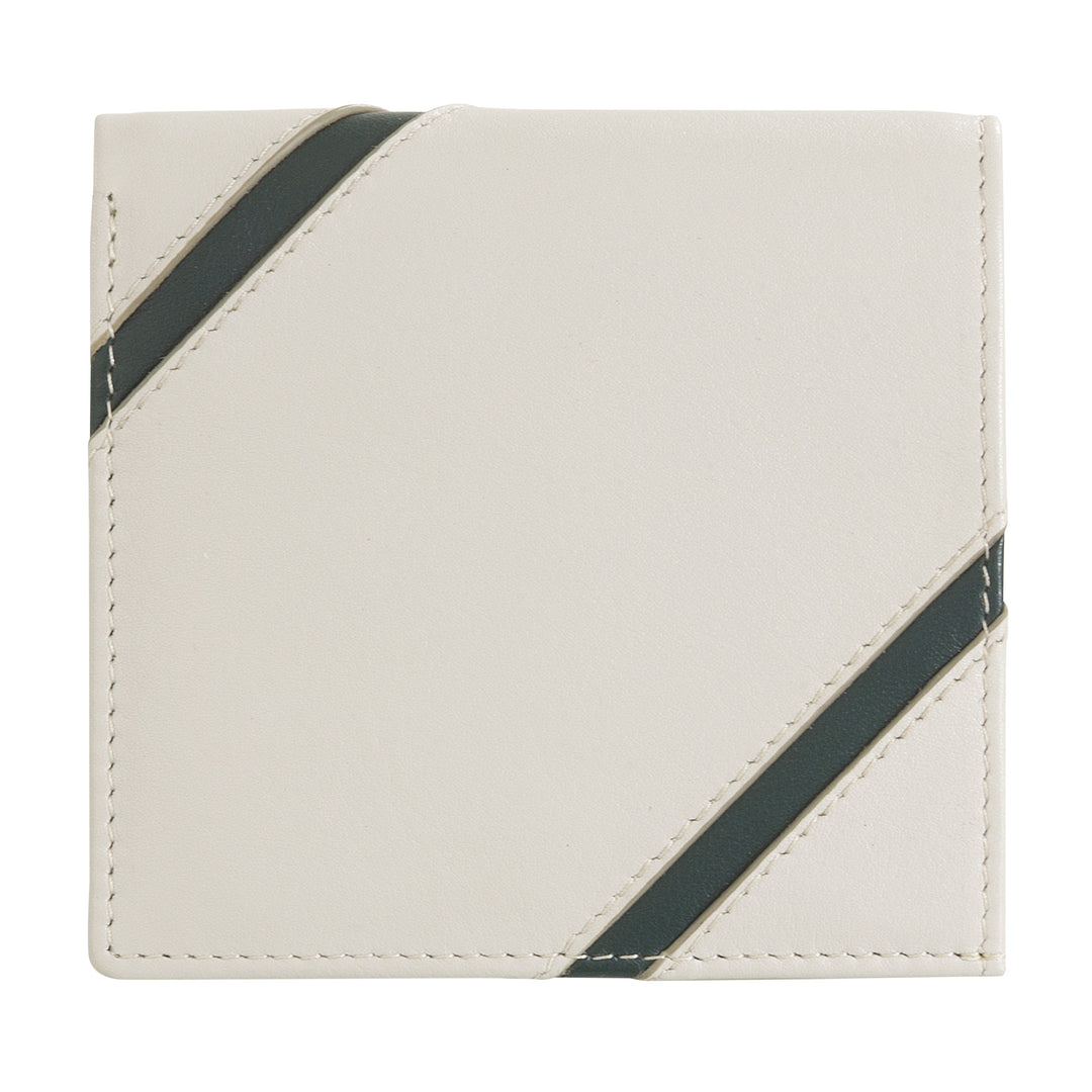 DUDU Portafoglio Unisex in Vera Pelle – Bifold con Chiusura a Bottone e Portamonete Esterno – Design Ispirato ai Tornei Campi da Tennis