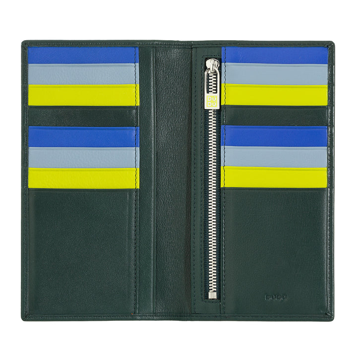 DUDU Portafoglio Donna Anti RFID in Pelle Colorato Grande con 16 Tasche Porta Carte di credito Tessere